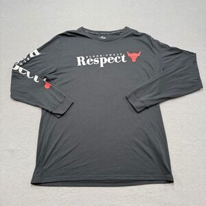 Under Armour T-Shirt Mens 2XL Black Blood Sweat Respect Project Rock Long Sleeve